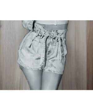 GUESS High Waist Light Blue Denim Shorts